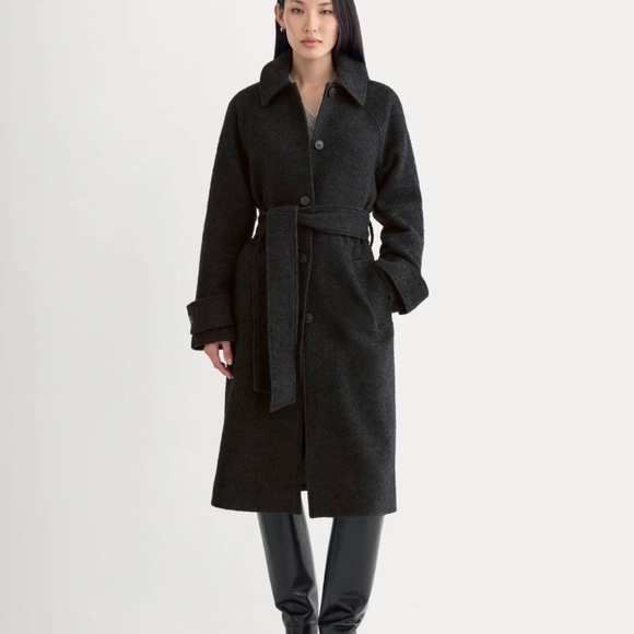 Everlane Jackets & Blazers - Everlane Black Wool Coat - Italian Belted Overcoat